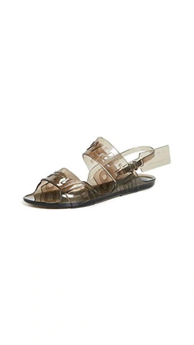 Shop Off-white Zip Tie Jelly Sandals In Black