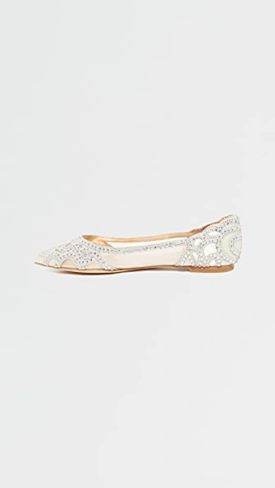 Shop Badgley Mischka Gigi Flats In Ivory