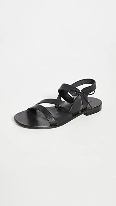 Shop Mansur Gavriel Tie Sandals In Black