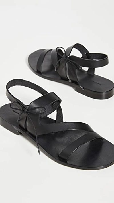 Shop Mansur Gavriel Tie Sandals In Black