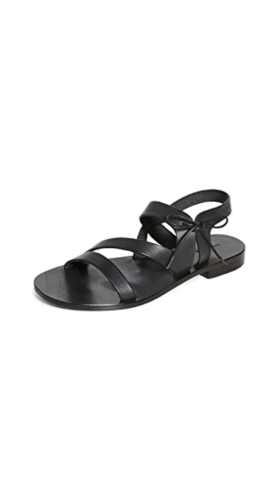 Shop Mansur Gavriel Tie Sandals In Black