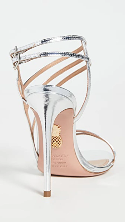 Shop Aquazzura Spicy Sandals 105mm In Silver