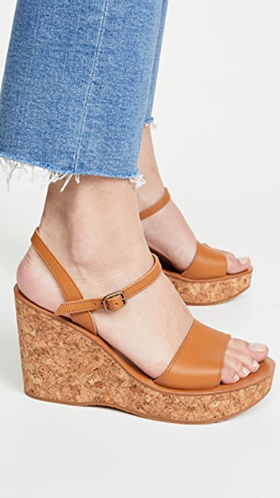 Shop Kjacques Sharon Wedge Sandals In Pul Natural