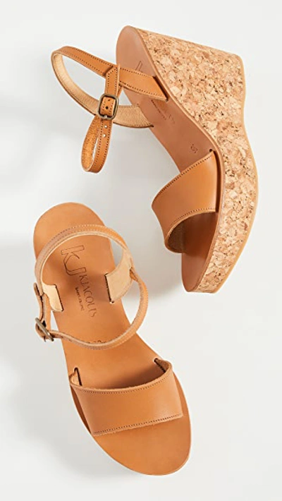 Shop Kjacques Sharon Wedge Sandals In Pul Natural