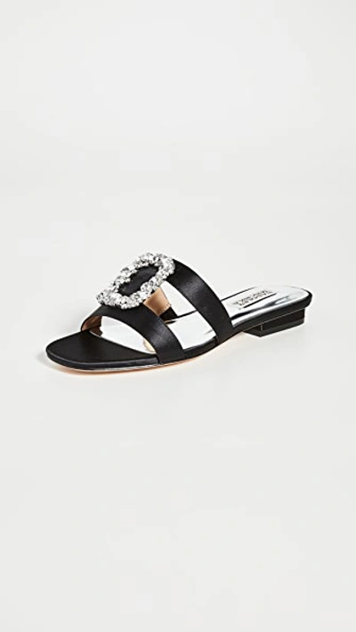 Shop Badgley Mischka Josette Slide Sandals In Black