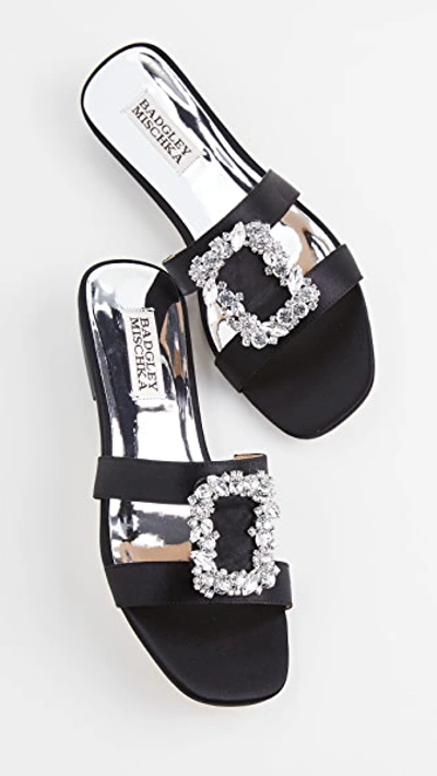 Shop Badgley Mischka Josette Slide Sandals In Black