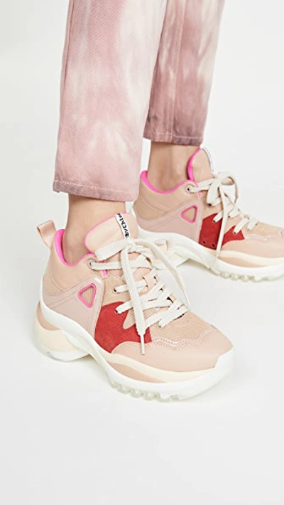 Shop See By Chloé Kayla Sneakers In Beige/red