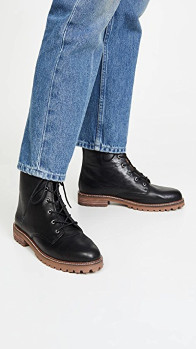 Shop Madewell Levi Lace Up Boots In True Black