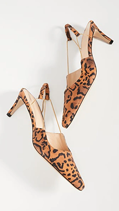 Shop By Far Gabriella Slingbacks In Leopard Print