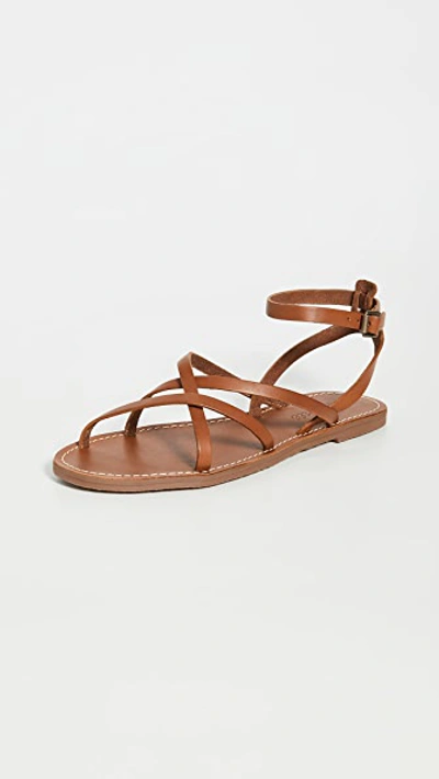 Shop Madewell Boardwalk Skinny Strap Sandals In English Saddle