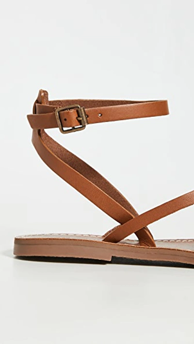 Shop Madewell Boardwalk Skinny Strap Sandals In English Saddle