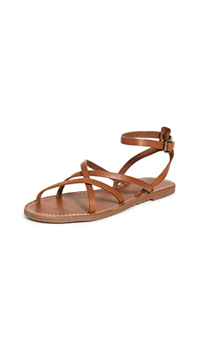 Shop Madewell Boardwalk Skinny Strap Sandals In English Saddle