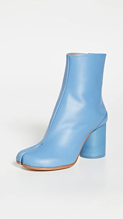 Shop Maison Margiela Tabi Booties In Blue Turquoise