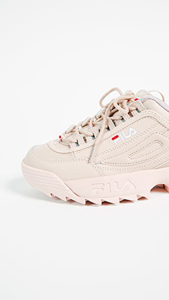 Fila Women's Disruptor Ii Autumn Low-top Sneakers In Peach Blush/white/ Red  | ModeSens