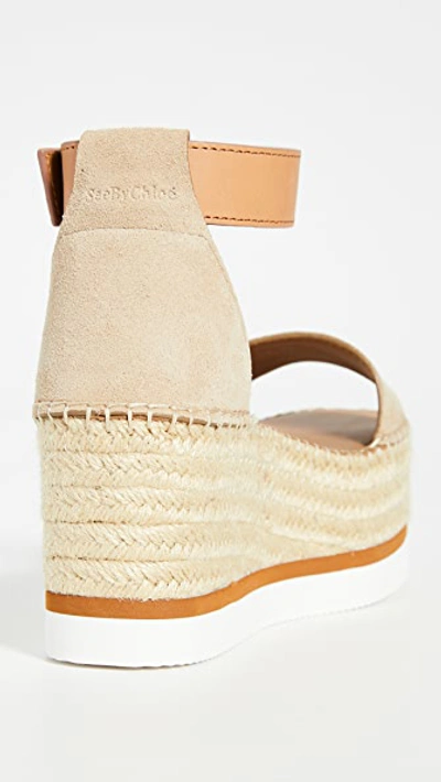 See By Chloé Ankle-strap Raffia-platform Sandals In Natural/beige