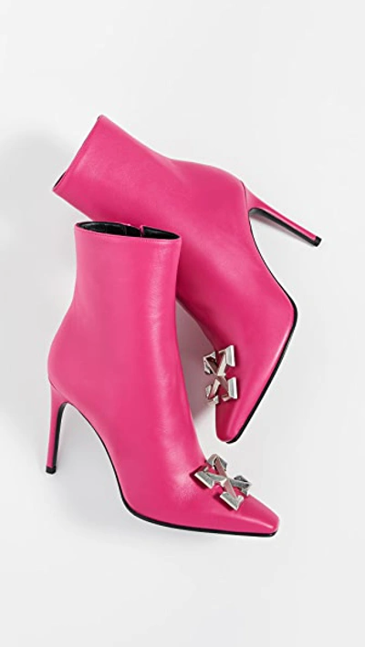 Shop Off-white Arrow Booties In Fuchsia