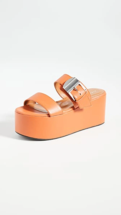 Shop Simon Miller Coaster Platform Slides In Sponge Orange