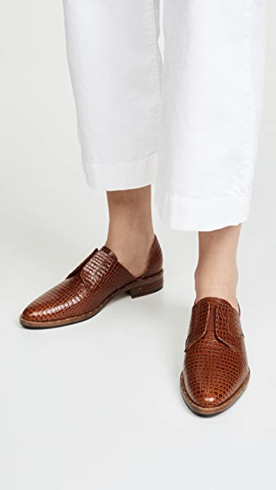 Shop Freda Salvador Laceless D'orsay Oxford Shoes In Oak