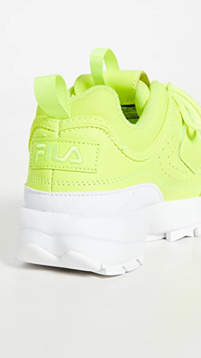 Shop Fila Disruptor Ii Applique Sneakers In Safety Yellow/white