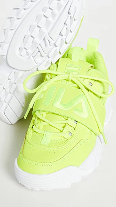 Shop Fila Disruptor Ii Applique Sneakers In Safety Yellow/white