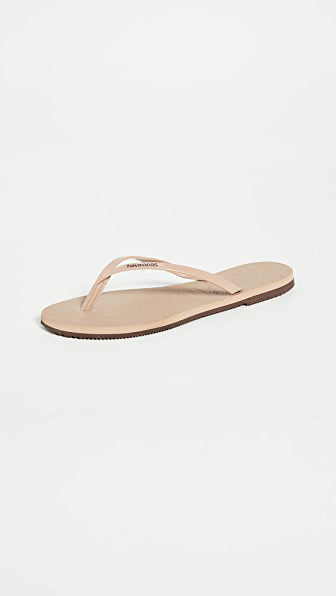 havaianas you metallic rose gold