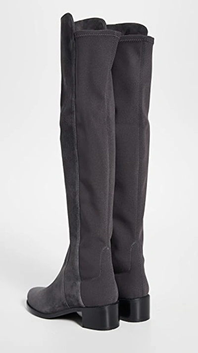 Shop Stuart Weitzman Reserve Stretch Suede Boots In Slate