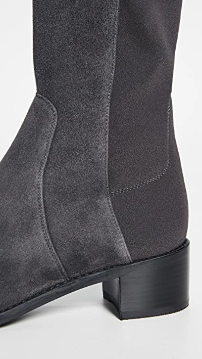 Shop Stuart Weitzman Reserve Stretch Suede Boots In Slate