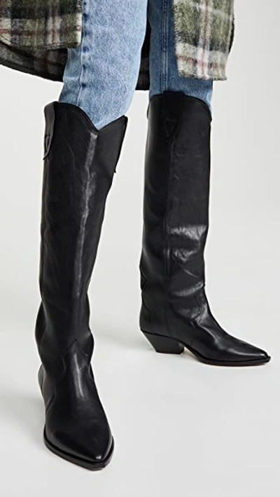 Shop Isabel Marant Denvee Tall Boots In Black