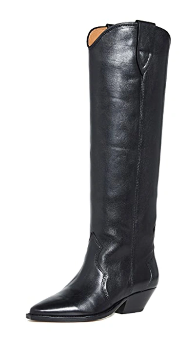 Shop Isabel Marant Denvee Tall Boots In Black