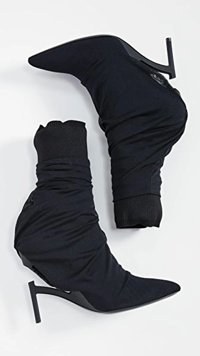 Shop Ben Taverniti Unravel Project Tulle Broken Heel Boots In Black