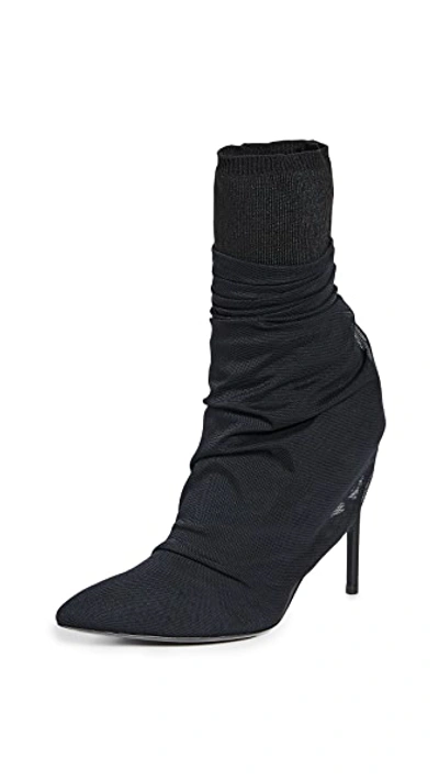 Shop Ben Taverniti Unravel Project Tulle Broken Heel Boots In Black