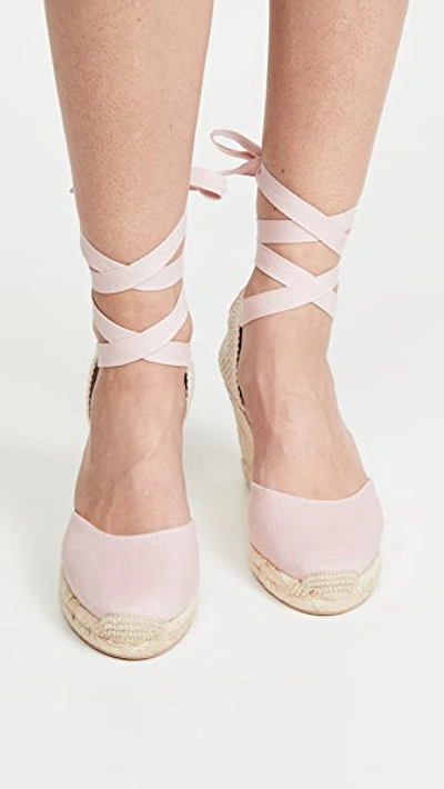 Shop Soludos Classic Espadrille Wedges In Soft Pink