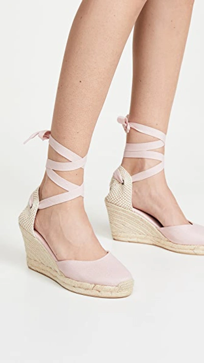 Shop Soludos Classic Espadrille Wedges In Soft Pink