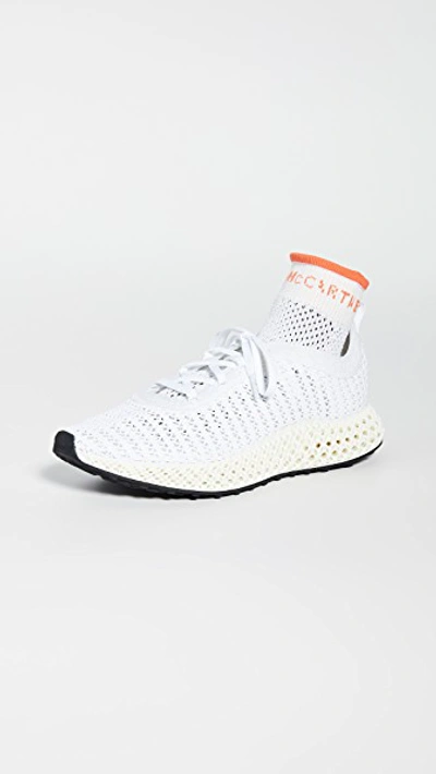 Shop Adidas By Stella Mccartney Alphaedge 4d Sneakers In Core White/true Orange