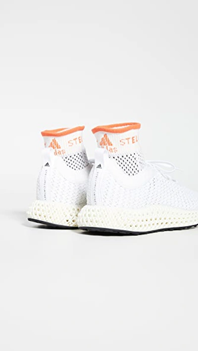 Shop Adidas By Stella Mccartney Alphaedge 4d Sneakers In Core White/true Orange