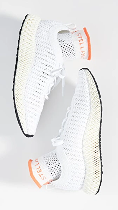 Shop Adidas By Stella Mccartney Alphaedge 4d Sneakers In Core White/true Orange