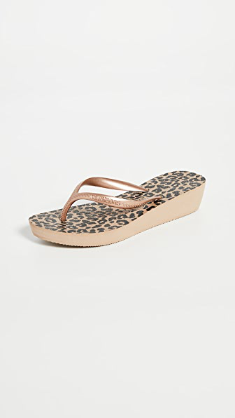 havaianas wedge rose gold