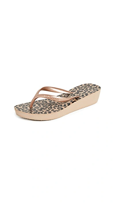 Havaianas Women's High Light Ii Wedge Women's Shoes In Rose Gold/metallic  Rose Gold | ModeSens