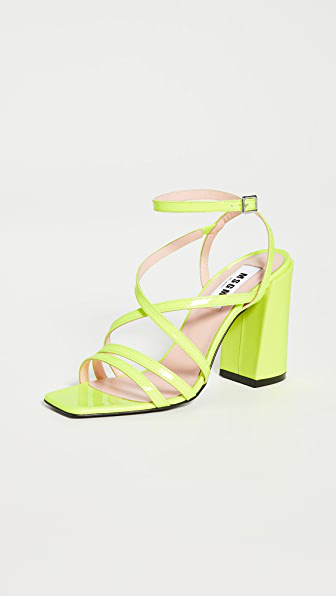 neon strappy sandals
