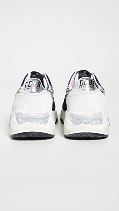 Shop Golden Goose Running Sole Sneakers In White Check/yellow