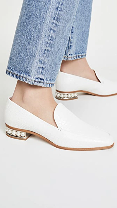 Shop Nicholas Kirkwood Casati Moccasin Loafers In White
