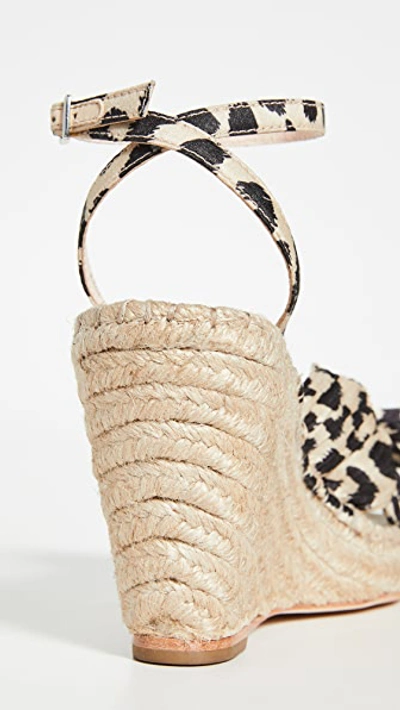 Shop Loeffler Randall Charley Pleated Knot Espadrille Wedges In Leopard