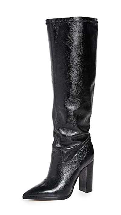 Shop Matiko Liza To The Knee Boots In Black