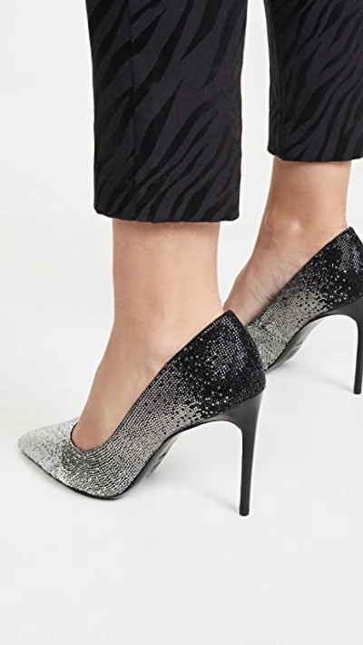 Shop Alice And Olivia Calliey Pumps In Black/silver