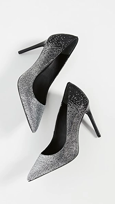 Shop Alice And Olivia Calliey Pumps In Black/silver