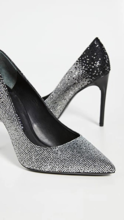 Shop Alice And Olivia Calliey Pumps In Black/silver