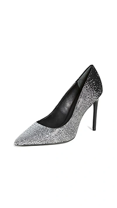 Shop Alice And Olivia Calliey Pumps In Black/silver