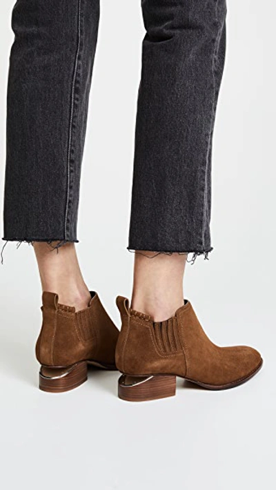 Shop Alexander Wang Kori Suede Booties In Dark Truffle