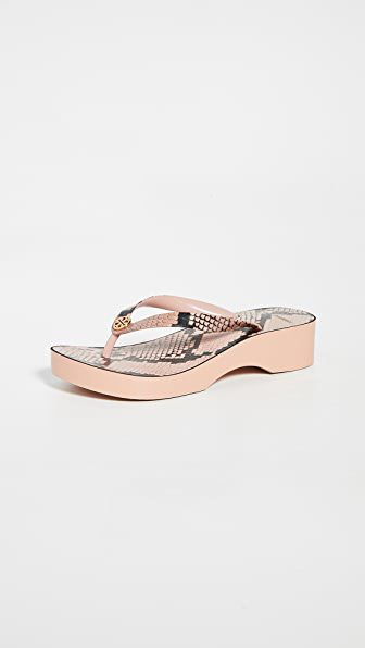 tory burch cutout wedge flip flops