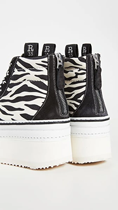 Shop R13 High Top Skate Platform Sneakers In Zebra